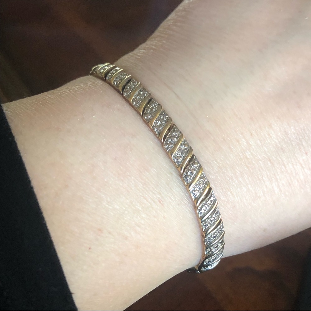 Ross Simons 18k gold vermeil textured link bracelet
